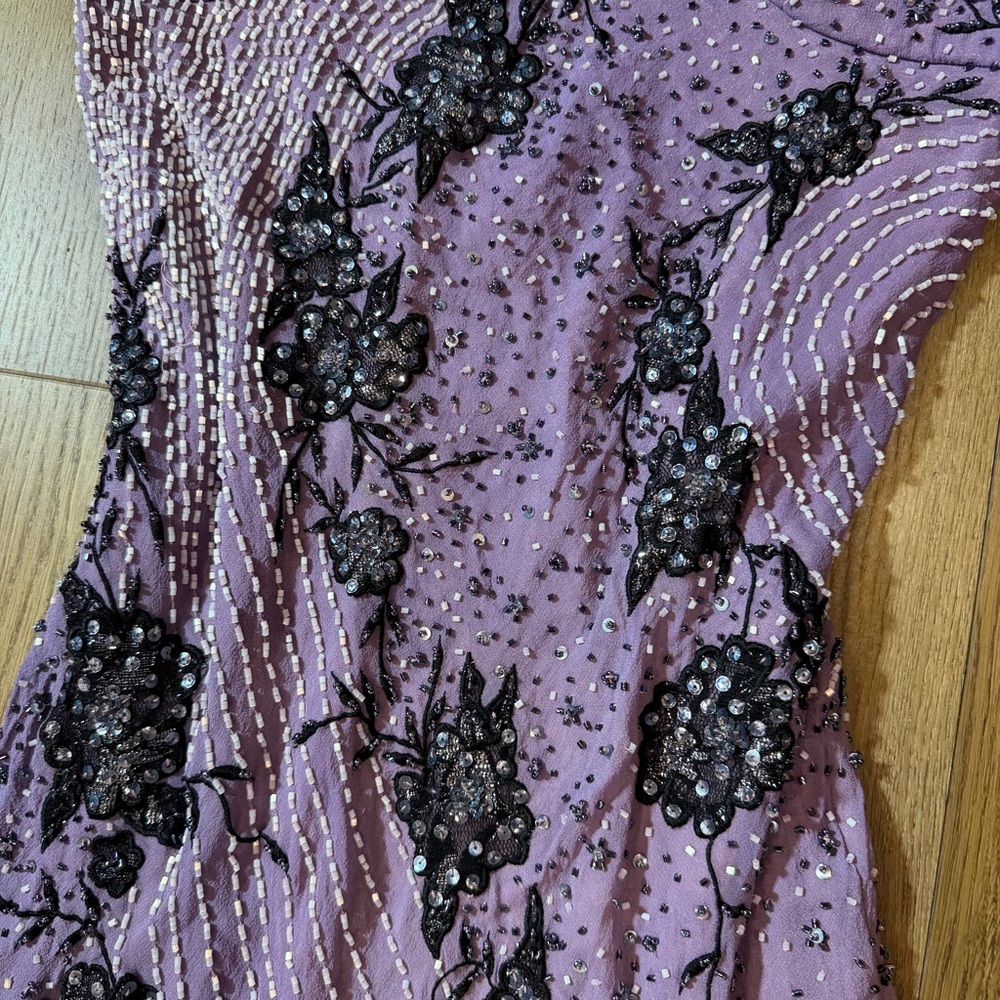 Vintage Y2K 100% Silk Beaded Dress Vintage Beaded Dress Sue Wong Dress Fairy - Picture 17 of 17